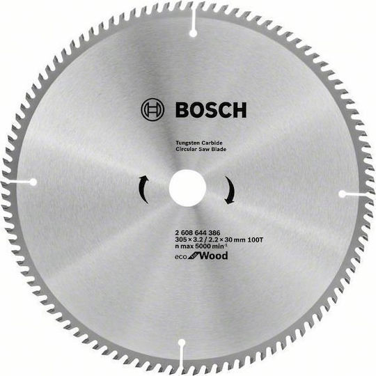Bosch Δίσκος Κοπής Ξύλου με 100 Δόντια 305mm