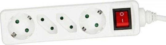 InLine Power Strip 4 Positions with USB-A, Switch and Cable 1.5m