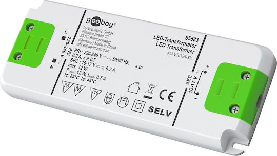 Goobay Einstellbares Dimmbares LED-Netzteil IP20 Leistung 12W mit Ausgangsspannung 17V