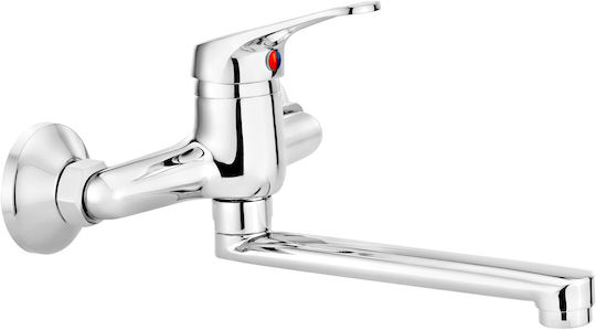 Deante Set Mischer & Auslauf für Wandmontage für für Waschbecken Silber