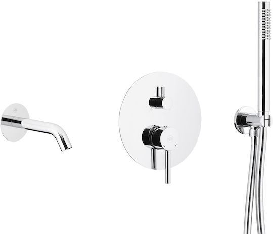 KFA Built-in Faucet Mixer for Bathtub Silver