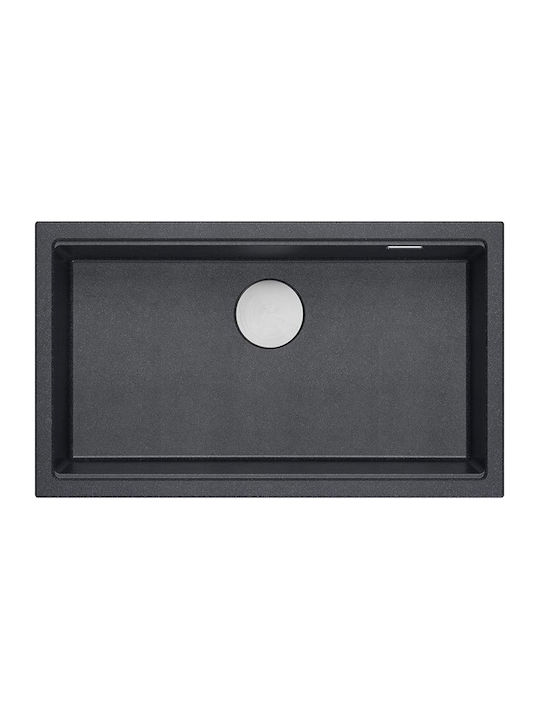 GraniteQ Ένθετος Νεροχύτης Inox Μ76xΠ44cm Μαύρος
