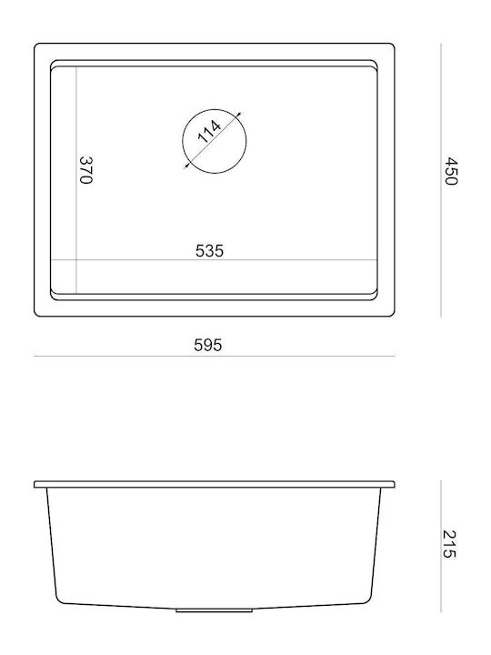 GraniteQ Drop-In Sink Synthetic Granite W59.5xD...
