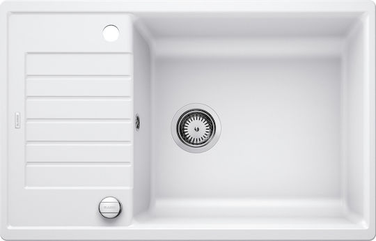 Blanco Drop-In Sink Synthetic Granite with Faucet W78xD50cm White