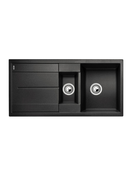 Blanco Drop-In Chiuvetă din Granit Sintetic cu robinet L100xW50cm Gri