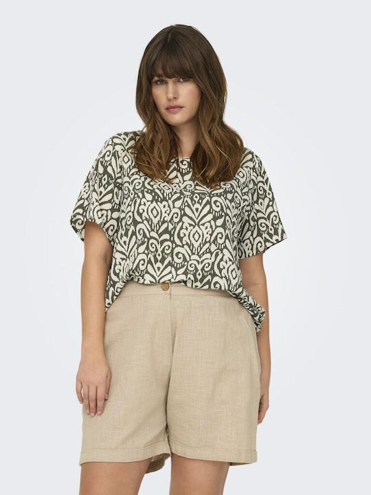 Women's Blouse Short Sleeve Olive