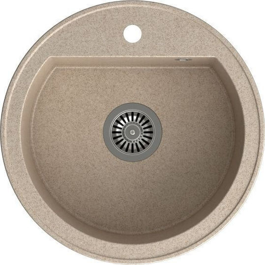 Steiner Drop-In Spüle aus Verbundgranulat mit Wasserhahn B51xT18cm Beige