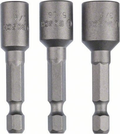Bosch Καρυδάκια Εξάγωνα με Καρέ Υποδοχής 1/2" Σετ 3τμχ