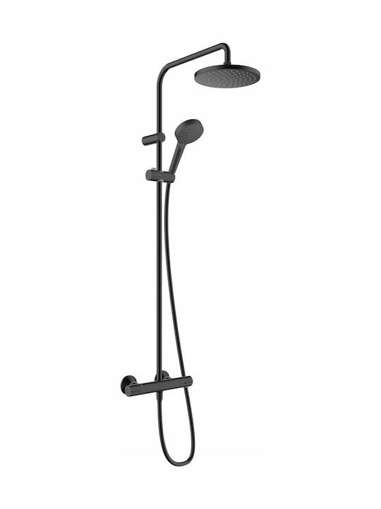 Hansgrohe Shower Column with Mixer Black