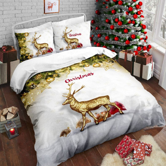 Cotton Club Set Husă de Pilotă Bumbac Dublă cu 2 Fețe de Pernă & 1 Cearsaf 200x220 Multicolor