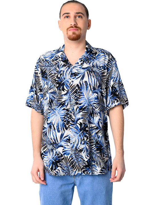 Short-sleeved Shirt Floral Blue