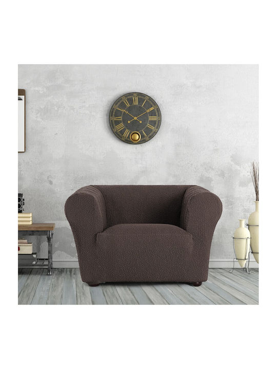 Eysa Roc Elastic Cover for Armchair Dark Brown ...