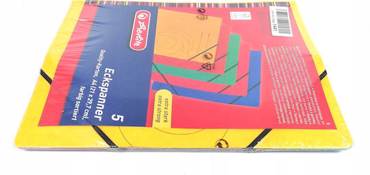 Herlitz Elastikmappe A4 Qualität Verschiedene Farben Packung mit 5 Stück