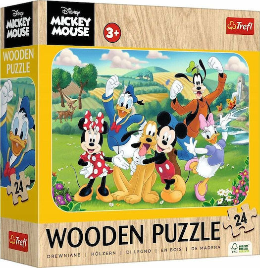 Ξύλινο Παιδικό Puzzle Μάους Mickey 24pcs Trefl