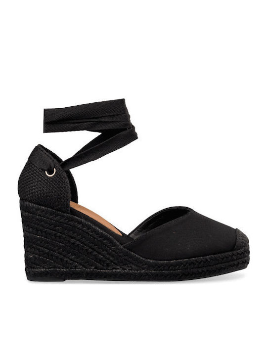 Envie Shoes Women's Fabric Platform Espadrilles Black E58-21288-34