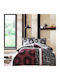 Tac Set Huse Pentru Pilote Bumbac Satinat 200x220cm Dublu Cu 2 Fețe De Pernă Și 1 Cearșaf Burgundy