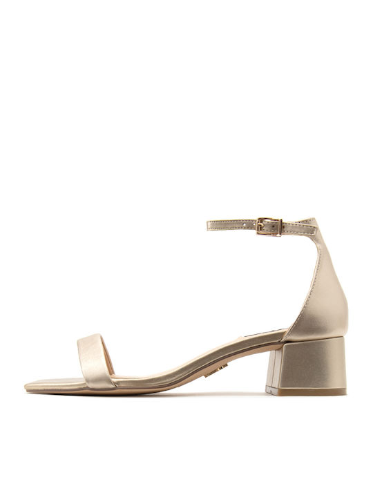 Steve Madden Gena Δερμάτινα Πέδιλα Χρυσά
