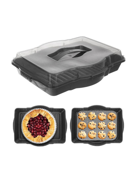 Orion Cutie pentru Mâncare Plastic Gri Potrivit pentru Cuptor cu Microunde 45x35cm 1buc