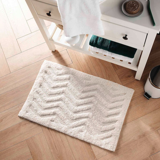Douceur d'Intérieur Badematte Baumwolle Rechteckig Ecru 50x80cm