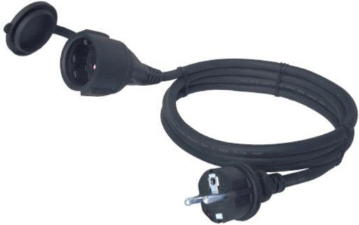 Konekto Удължителен кабел с прекъсвач с дължина 5м Waterproof Черен