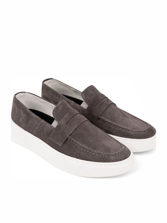 Suede Ανδρικά Loafers σε Γκρι Χρώμα
