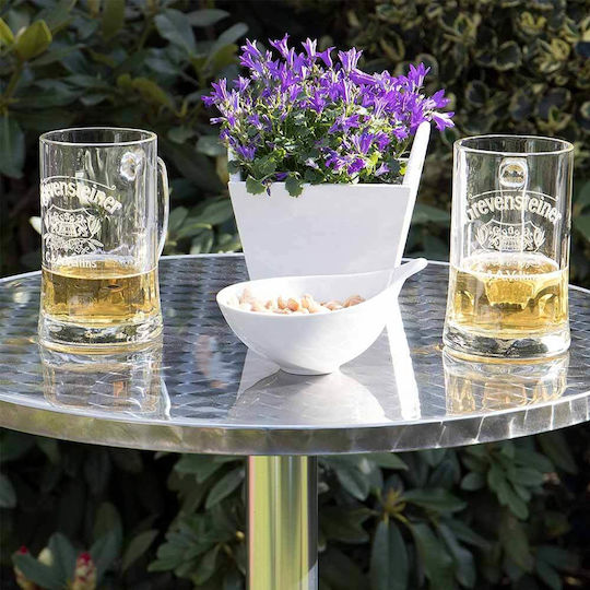 Outdoor Bar Free Standing Aluminum Table Brown 60x60x110cm