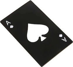 Aptel Stainless Steel Bottle Opener Card Shape Ace of Spades Black Da50