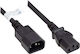 Alcasa IEC C14 / IEC C13 - IEC C14 / IEC C13 Cable 0.5m Μαύρο