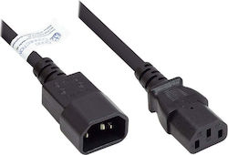 Alcasa IEC C14 / IEC C13 - IEC C14 / IEC C13 Cablu 1m Negru