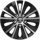Капаци за джанти Versaco Paris Черен Хром Сребърни Болтове 15" Лого на Toyota 4 Броя