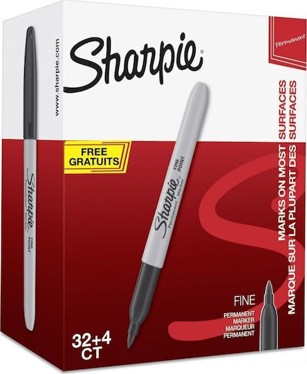 Sharpie Marker Fine Round Tip 32+4 Offer Pack