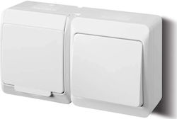 Elektro Plast Μονή Πρίζα Ρεύματος με Διακόπτη Λ...