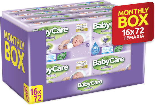 BabyCare Calming Υποαλλεργικά Μωρομάντηλα χωρίς Οινόπνευμα & Parabens 16x72τμχ