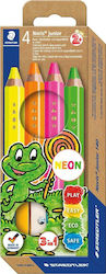 Μολύβια Staedtler Noris Junior Neon 4 Χρώματα + Ξύστρα Μολύβια Staedtler Noris Junior Neon 4 Χρώματα + Ξύστρα
