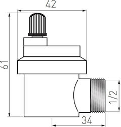 Ferro Ventilator de Baie 61mm