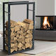 Bakaji Metal Indoor Fireplace Stove Log Holder Support 100x60x25cm 02835834