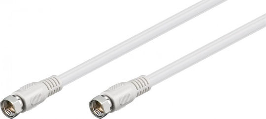 Goobay Καλώδιο Κεραίας Coax male - Coax female Λευκό 0.5m (60724) 1τμχ