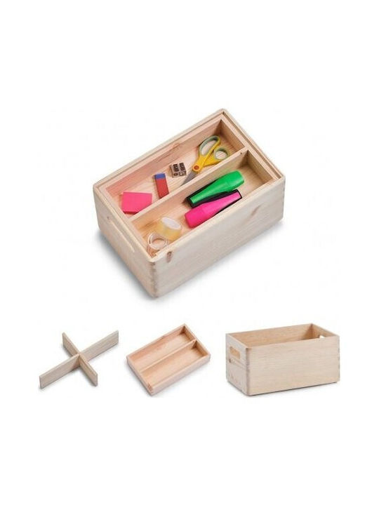 Zeller Zeller Set Wooden Box Divider 30x20x15 Cm