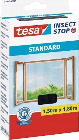 Tesa Mosquito Net Window with Velcro Fixed Stainless Steel Gray 180x150cm