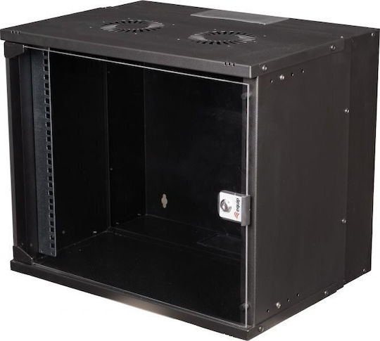 Equip Wandschrank 19" 09U 540x400mm Glastür Schwarz