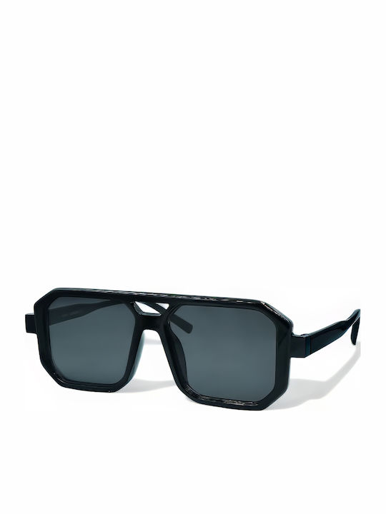 Optosquad Men's Sunglasses with Black Plastic Frame and Black Lens