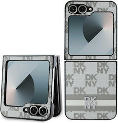 DKNY Husă Back Cover Piele Bej Galaxy Z Flip6