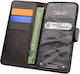 Bizon Case Pocket Wallet Piele artificială / Silicon / Tempered Glass Negru (Motorola Edge 50 Neo)
