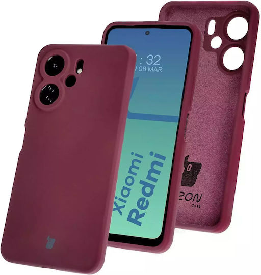 Bizon Soft Задна корица Силикон / Закалено стъкло Лилав (Redmi 13C 5G)