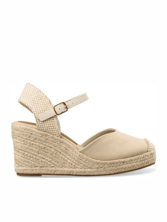 Envie Shoes Women's Fabric Platform Espadrilles Beige E58-21289-36