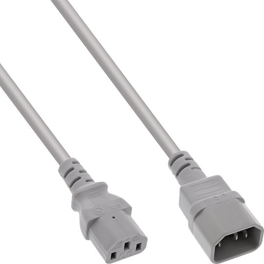 Καλώδιο Τροφοδοσίας Inline Inline Power Cable Extension C13 To C14 Γκρι 2m