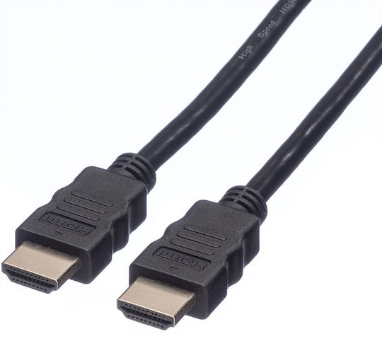 Value Angle Cable HDMI male - HDMI male 5m Μαύρο