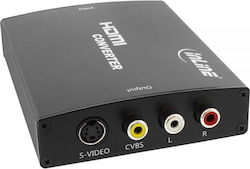 AV инлайн HDMI S-video RCA чинч адаптер черен 65006
