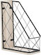 Метален държач за файлове 27.5x10x34см черен с дървена основа
