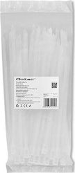 Qoltec Kabelbinder Plastisch 200mmx4.8mm in Weiß Farbe (100Stück)